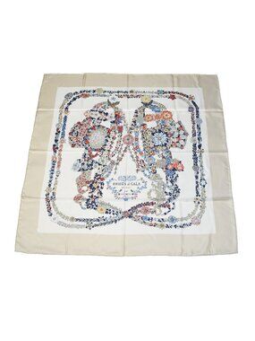 Hermes Brides de Gala en Fleurs 90 Silk Square Scarf Multicolor